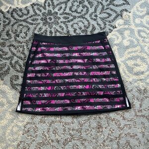 Lady Hagen Golf Striped Paisley Skort Black Purple 6